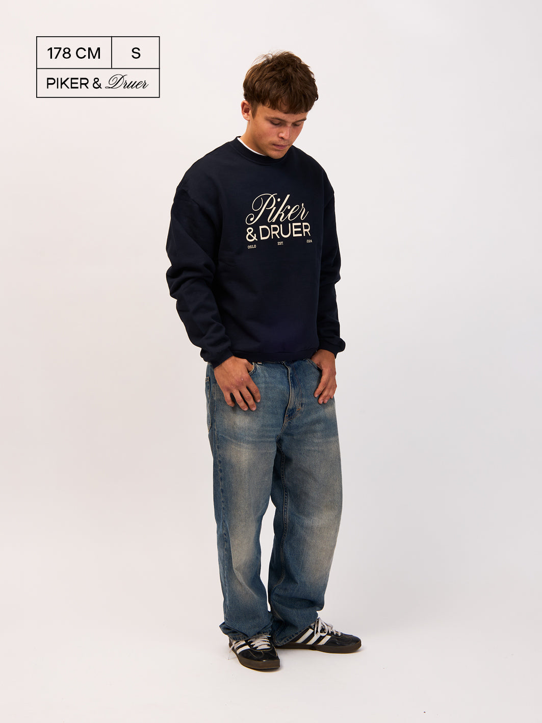 Unisex Crewneck - Dark blue with with P&D logo