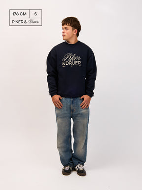 Unisex Crewneck - Dark blue with with P&D logo