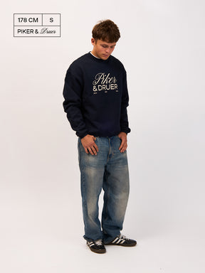 Unisex Crewneck - Dark blue with with P&D logo