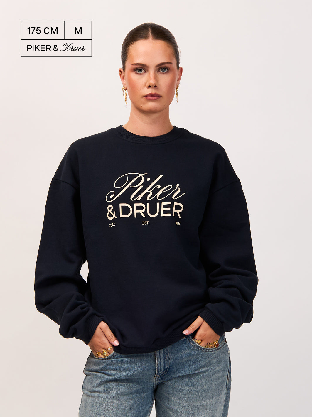 Unisex Crewneck - Dark blue with with P&D logo