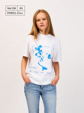 Piker&Druer T-shirt – white with blue print